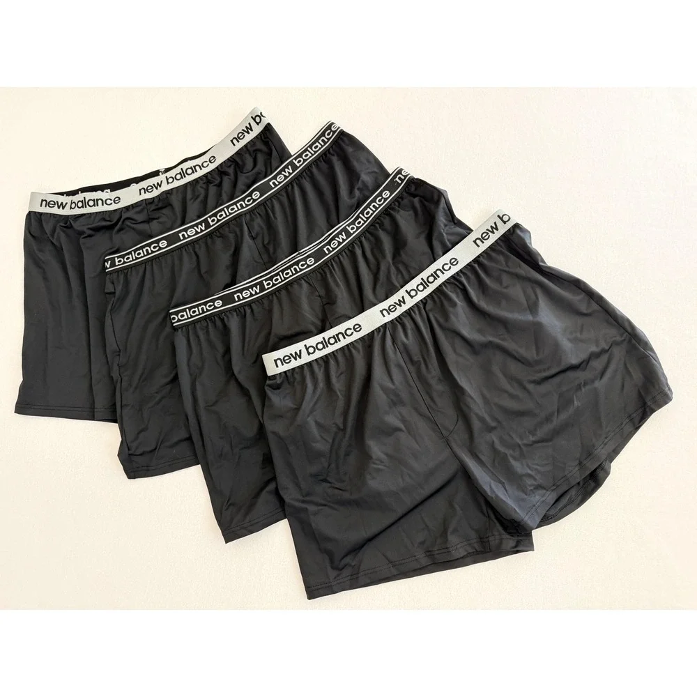 New Balance Boxer Briefs XL Black Minimalist Athletic Streetwear 4 Pack